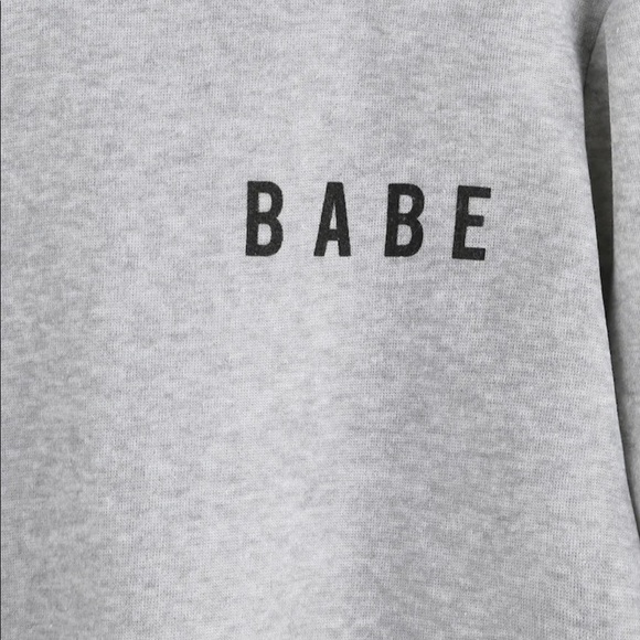 Light Grey Letter Print Sweat Shirt - Picture 3 of 3